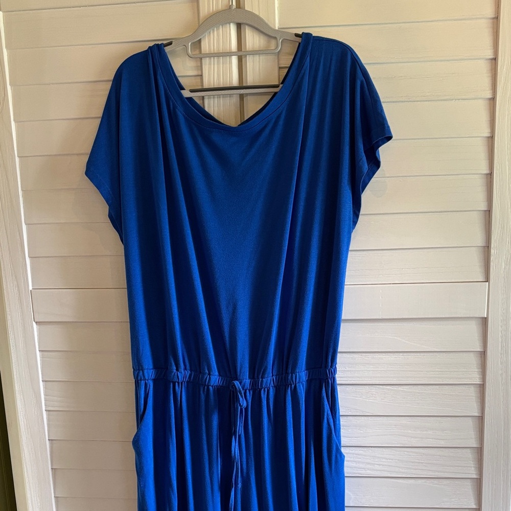 Blue Short Sleeve Jumpsuit